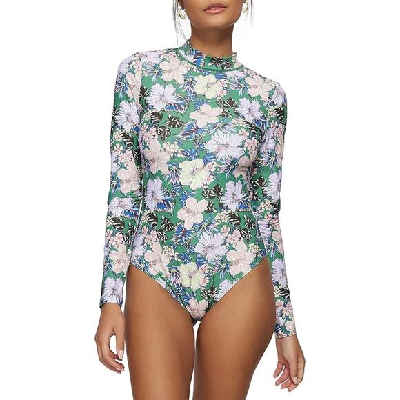 O'Neill Other - O'Neill XL Jade Floral Bellamy Myrtos Surf Suit Rash Guard Long Sleeve OS36-7